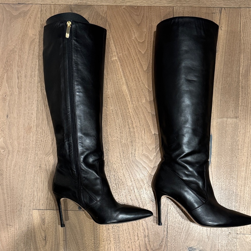 L'AGENCE Black Heeled Knee-High Boots
